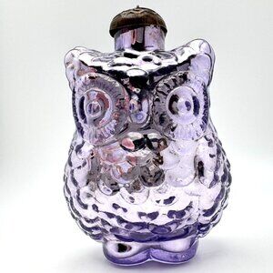 Owl Mercury Glass Ornament Kugel Style Purple Lavender Christmas 4"